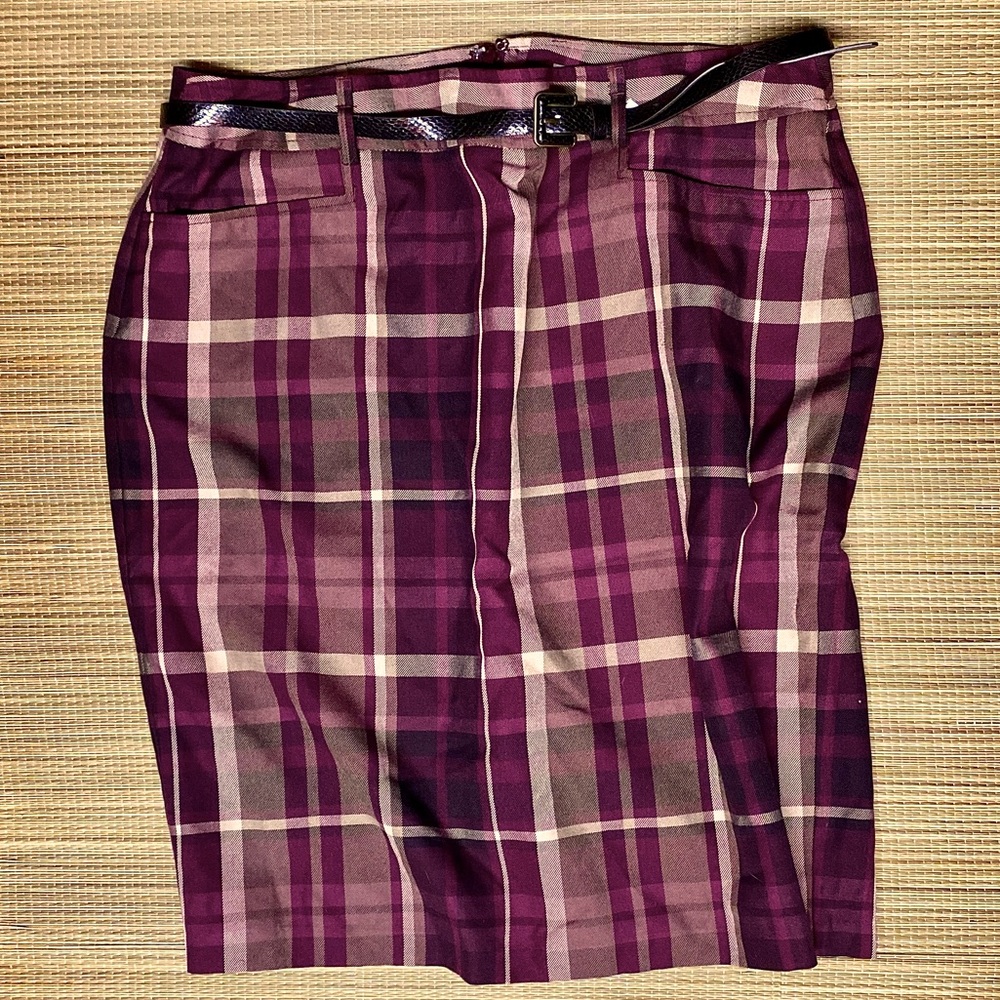 ROZ & ALI Plaid Pencil Skirt Size 16